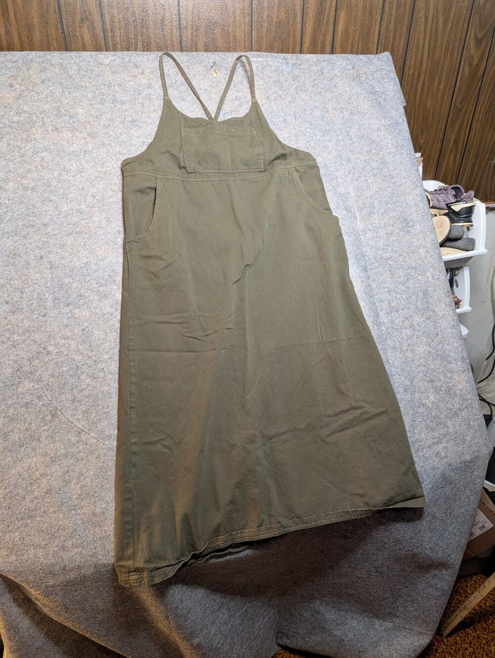 Eric Charles Jumper Dress XL Olive Green Prairie Cottage Granny Core Teacher